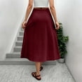 thumbnail image 6 of SHTXOZHI High Waisted Skirts for Women Summer Boho A-Line Button Casual Vacation Skirt, 6 of 7