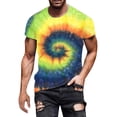 thumbnail image 3 of Mens T Shirts Casual Stylish Summer Quarter Sleeve Big and Tall Athletic T-Shirts Slim Fit Gradient Round Neck Casual Summer Beach Basic Shirts for Men, 3 of 5