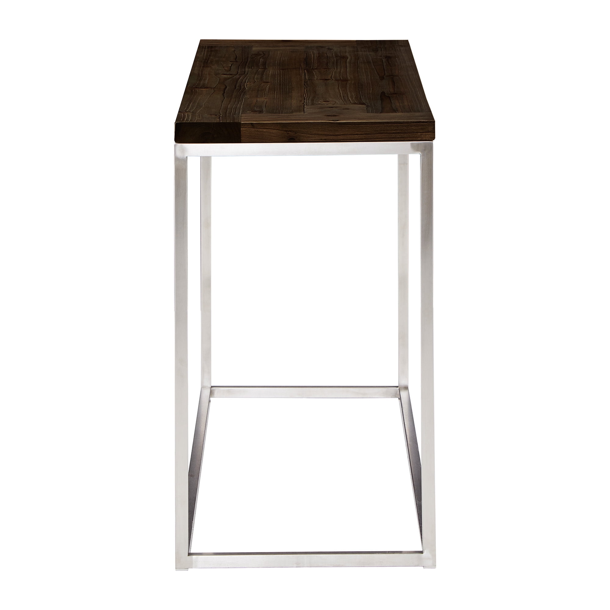 Weston Home Jana Stainless Steel Rectangular Sofa Table, Brown Finish