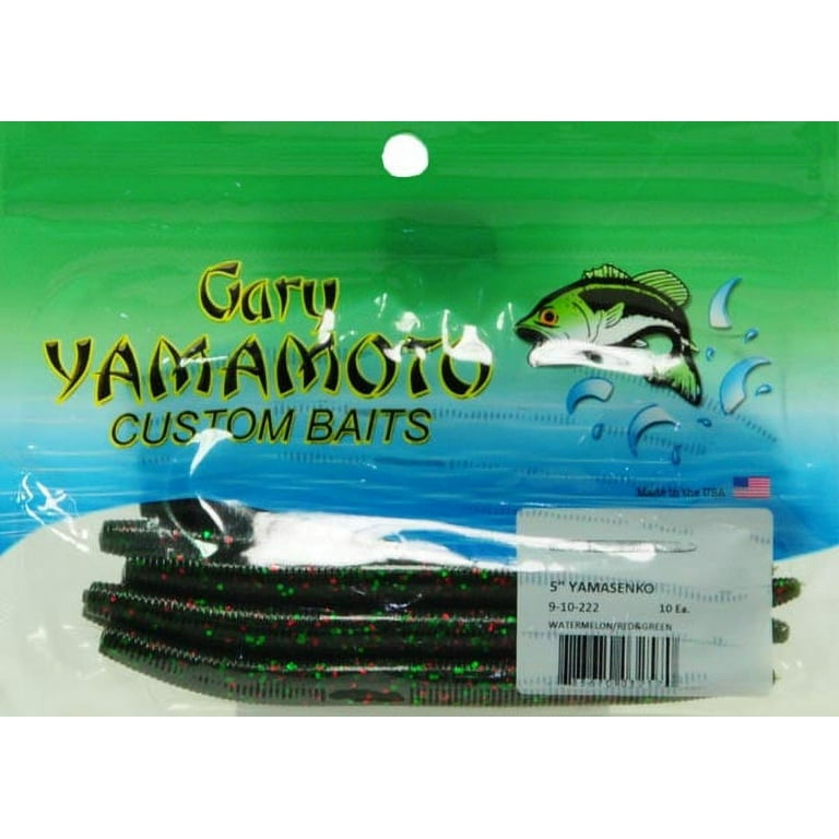 Gary Yamamoto Custom Baits 5 Senko Worm, Watermelon Red/Green