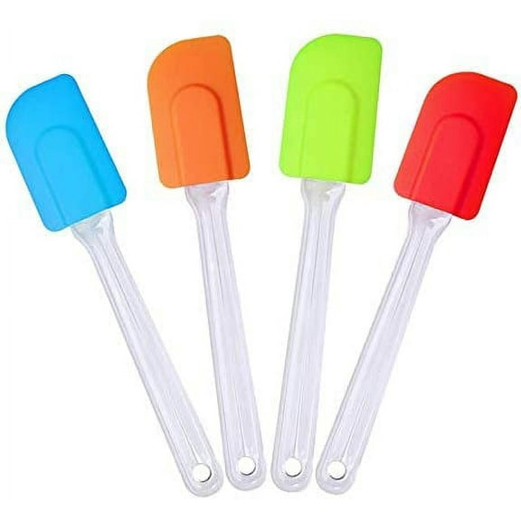 4 PCS Silicone Spatula,Colorful Cake Cream Butter Spatula Kitchen Silicone Mixing Scraper