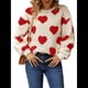 thumbnail image 3 of Sudadera Holgada de Larga con Cuello Redondo y Estampado de Corazón de Peluche para Mujer, para Otoño e Invierno. Corazón de Amor Rojo XL, 3 of 8