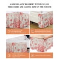 thumbnail image 6 of Coastal Red Wrap Around Bed Skirts for California King Bed 18" Drop,Bed Skirt with Adjustable Elastic Belt Dust Ruffle Bed Valance for Bedroom Nautical Coral Seahorse Starfish Shell Bed Frame Cover, 6 of 7