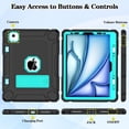 thumbnail image 2 of BMOUO Case for iPad Air 11-inch M4 (2026) / M3 (2025) / M2 (2024), iPad Air 5th (2022) / 4th Generation (2020) 10.9 Inch, Shockproof Protective Cover Case with Built-in Stand / Pencil Holder, Pink, 2 of 6