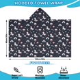 thumbnail image 2 of Blue Cartoon Unicorn Moon Cloud Rainbow Planet Pattern Hooded Bath Towel，60"x35" for Ages 3 To 12 Kids, Quick Dry Lightweight Soft Microfiber Hood Beach Towel Cover Up for Kids, 2 of 7