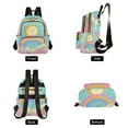thumbnail image 4 of FORMRS Mini Backpack Purse for Women Travel Daypack Casual Shoulder Bag, Retro Blue Rainbow, 4 of 7
