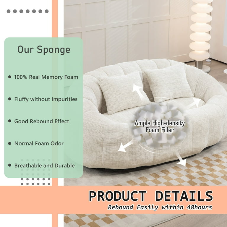 MOONMISS Chenille Loveseat Size Durable Chenille Fabric High Back