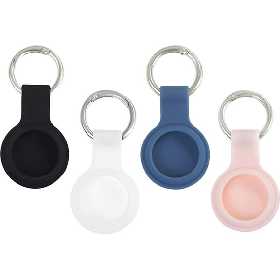 Protective Case for AirTag, 4 Pack Silicone AirTag Case with Keychain, Soft Silicone AirTag Keychain with Anti-scratch and Anti-loss