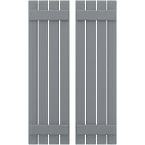 Ekena Millwork 15 1/2"W x 67"H Americraft Four Board (2 Batten) Exterior Real Wood Spaced Board-n-Batten Shutters (Per Pair), Ocean Swell