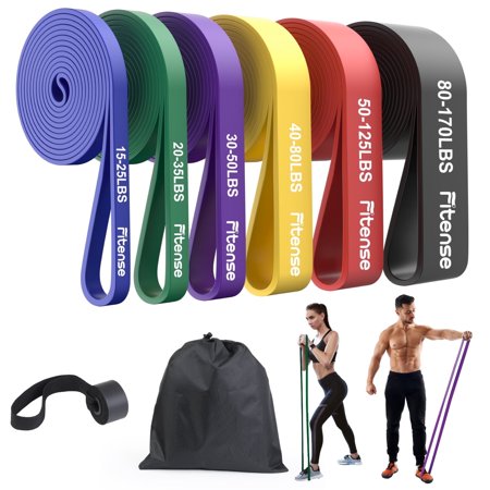 Fitense Resistance Bands for Working Out, Exercise Bands with 6 Resistance Levels, Workout Bands Set for Men & Women, Weights for Strength Training Equipment at Home