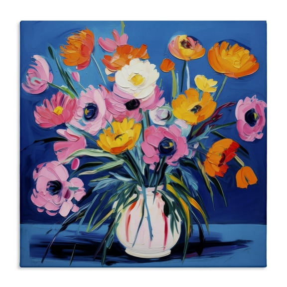 Stupell Industries Bright Poppies Bouquet Plants & Flowers Painting Wrapped Canvas Art Print Wall Art, 17 x 17