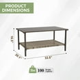 thumbnail image 4 of EAGLE PEAK Coastal Vista Outdoor Rectangular Wicker Coffee Table with Metal Top and Storage Shelves, 4 of 7