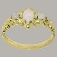 thumbnail image 3 of LBG British Made 14k Yellow Gold Natural Opal Womens Promise Ring - 33 size options - Size 9.5, 3 of 9