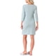 thumbnail image 3 of INSPIRAR CHIC Ropa de dormir para mujeres, vestido de noche de algodón a rayas con mangas 3/4, cuello redondo, midi, color contrastante, suave, talla XS, verde, 3 of 6