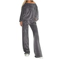 thumbnail image 4 of Dxzfnsa Women 2 Piece Outfits Sweatsuit Oversized Long Sleeve Pullover Off the Shoulder Tops Wide Leg Pants Lounge Set S-3XL, 4 of 9