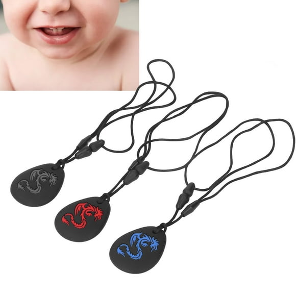 Juguetes del collar de denticiónico, Mejore El Collar de Dientes Ajustables de Silicona Sensorial 3 Pezas para Masticar Para Recién Nacidos