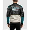 thumbnail image 2 of Men's Jonadab Vegan Leather Racing Jacket - Black/Teal, Small, 2 of 5