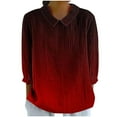 thumbnail image 2 of RXIRUCGD Haut/chemise à Manches 3/4 Imprimé Style Rétro Décontracté pour Femmes, Rouge, Taille : TG, 2 of 5