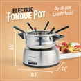 thumbnail image 2 of Nostalgia Stainless Steel Fondue Set, 6-Cup Electric Fondue Pot with Temperature Control, 2 of 7