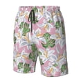 thumbnail image 5 of Naloa Lilies Flowers Men's Beach Shorts, Surfing shorts, Swim trunks, Quick Dry Swim Trunks for Surfing Beach Fun - X-Large, 5 of 9