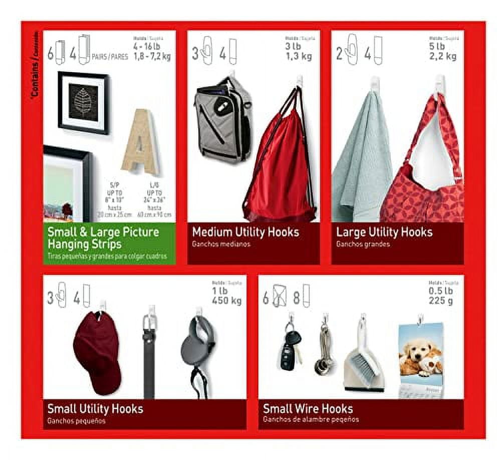 Command Variety Pack, Picture Hanging Strips, Wire Hooks and Utility Hooks, Damage Free Hanging Variety Pack for Up to 19 Christmas Decorations, 1 Kit
