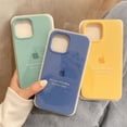 thumbnail image 2 of Funda Amarilla De Silicona Flocada Azul Para IPhone 14 11 12 13 Pro X XS Max XR 7 8 Plus Gema Verde Borde Recto Cubierta, 2 of 3