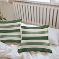 thumbnail image 6 of Throw Pillow Covers 18x18 Inch Set of 2, Dark Green Striped Waterproof Outdoor Pillow Covers, Traditional Geometric Lines Art Beige Decorative Cushion Pillowcases for Couch, Sofa, Bed, Garden, Patio, 6 of 9