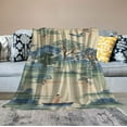thumbnail image 2 of HENGT  Pagodas Toile Chinese Style Flannel Blanket Soft Cozy Throw Blanket All-Season Use Blanket for Couch Sofa Bed Decor, 2 of 6