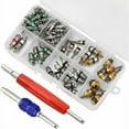 thumbnail image 2 of Refrigeration Valve Stem Cores, A C R12 R134a Valve Core Kit for Automotive A C Valve Maintenance, Aluminum Brass Construction Ensures Durability, Compatible R12 R134a Refrigerants, 2 of 5