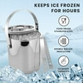 thumbnail image 2 of Sol Living Ice Bucket - Double Wall Stainless Steel - Includes Tongs and Lid - Wine & Champagne Holder - For Home, Bars, Commercial Use - Plain & Shiny, 3 Qt., 2 of 6