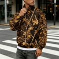 thumbnail image 4 of Havenx Mens Flannel 1/4 Zip Pullover Long Sleeve Collared Pullover Mock Neck Camouflage Print Sweat Shirt Lightweight 2026 Fall Winter Casual Soft Outfits,Khaki XL, 4 of 7