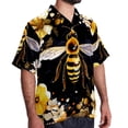 thumbnail image 2 of Starry Bees in the Sky Men's Short Sleeve Casual Printed Button Down Beach Shirts, 2 of 6