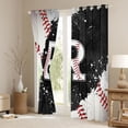 thumbnail image 3 of jejeloiu Monogrammed R Blackout Curtains Set of 2 (52x84 Each),Baseball Lover Window Curtains,Ball Sport Games Curtains and Drapes For Teens,Ultra Soft Bedroom Decor, 3 of 6