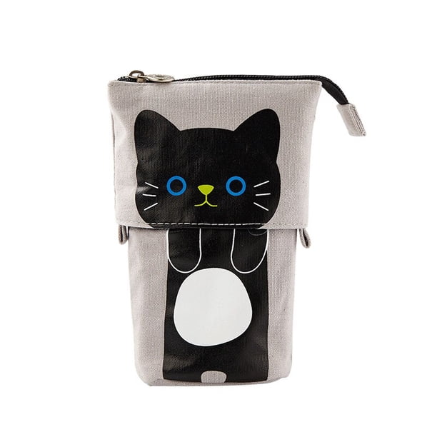 Estuche de lápices escolar de gato lindo para niñas y niños, estuche de lápices de cartucho de lona, bolsa de bolígrafos Kawaii, caja de bolígrafos de unicornio, papelería, Kit de prisión coreano