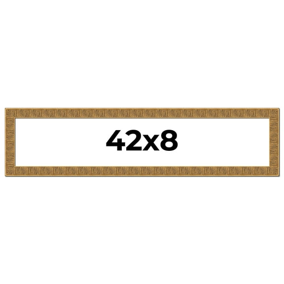 42x8 Frame Black and Gold Distressed Solid Wood Sonoma Picture Frame | 1.625 Inch Moulding Width |