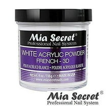 Mia Secret White Acrylic Nail Powder 3D - French - 4 oz Bottle -MADE IN USA