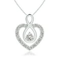 thumbnail image 1 of Angara Natural Diamond Necklace - Diamond Heart Pendant with Infinity Loop in Platinum for Women, 1 of 8