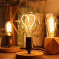 thumbnail image 4 of Classic Vintage Edison Light Bulb G95 Heart Pattern Soft LED Filament Amber Glass 4W 220/240V E27 Base, 4 of 5