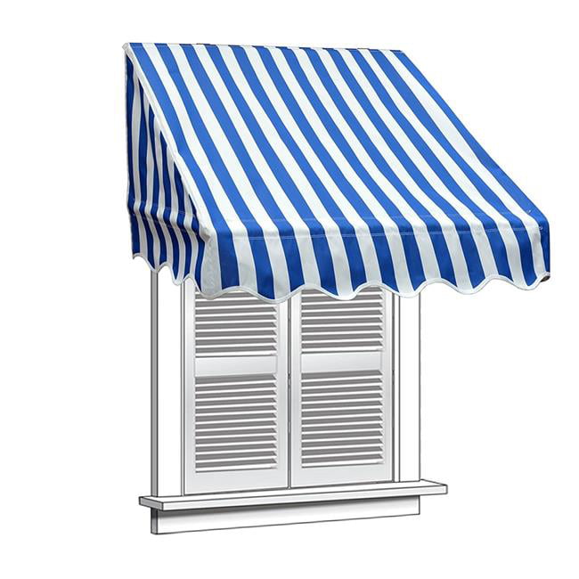 ALEKO Window Awning Door Canopy Decorator 6x2ft Shade Shelter Red White Stripes 