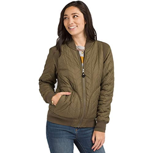 prAna Womens Diva Varsity Jacket, Slate 