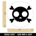 thumbnail image 2 of Cute Simple Skull and Crossbones Self-Inking Rubber Stamp Ink Stamper - Green Ink - Medium 1 Inch, 2 of 7