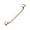 Rose Gold IP, variant on Flat Disc Ends 45° Bent Staple Barbell Int.Threaded for Surface,Snake Eye,Tongue