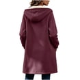 thumbnail image 2 of Inverlee Womens Sherpa Lined Hooded Coat Zip Up Long Jacket Winter Warm Outerwear Wine (S-3XL), 2 of 9