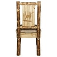 thumbnail image 4 of Glacier Country Collection Side Chair - Buckskin Upholstery, w/ Laser Engraved Elk Design, 4 of 11