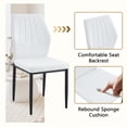 thumbnail image 5 of Hi loPres 5-Piece Dining Set, 47" White Faux Marble Table with 4 Shell White PU Chairs, 1.3" Thick Top and Stable Black Metal Legs Suite, 5 of 11