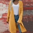 thumbnail image 2 of Arlun Cardigans Sweaters for Women Long Cable Knit Open Front Outerwear 2025 Trendy Loose Fit Comfort Pure Long Sleeve Warm Cardigan Coats Fall Winter New Clothes Yellow One Size, 2 of 5
