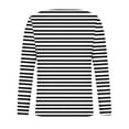 thumbnail image 3 of CLOISE Womens Tops Fall Fashion Striped Shirts V Neck Long Sleeve Blouses Casual Colorblock Basic Tees Flowy Outfits Black XL, 3 of 4