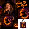 thumbnail image 2 of Halloween Glowing Trick-or-Treat Basket | Canvas Candy Bucket with Handles, Light Up Designs, 2 of 3