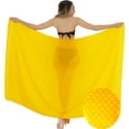 thumbnail image 2 of HAPPY BAY Women's Beachwear Summer Beach Bikini Wraps Sarong Coverups Wrap Skirt Swim Cover up Swimwear Swimsuit Coverups for Women One Size Canary, Solid, 2 of 4