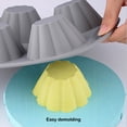 thumbnail image 4 of Naiovety Molde de pastel de silicona de 6 cavidades DIY Muffin Cup Cupcake encaje flor borde huevo tarta helado antiadherente molde Type2 NO2, 4 of 6